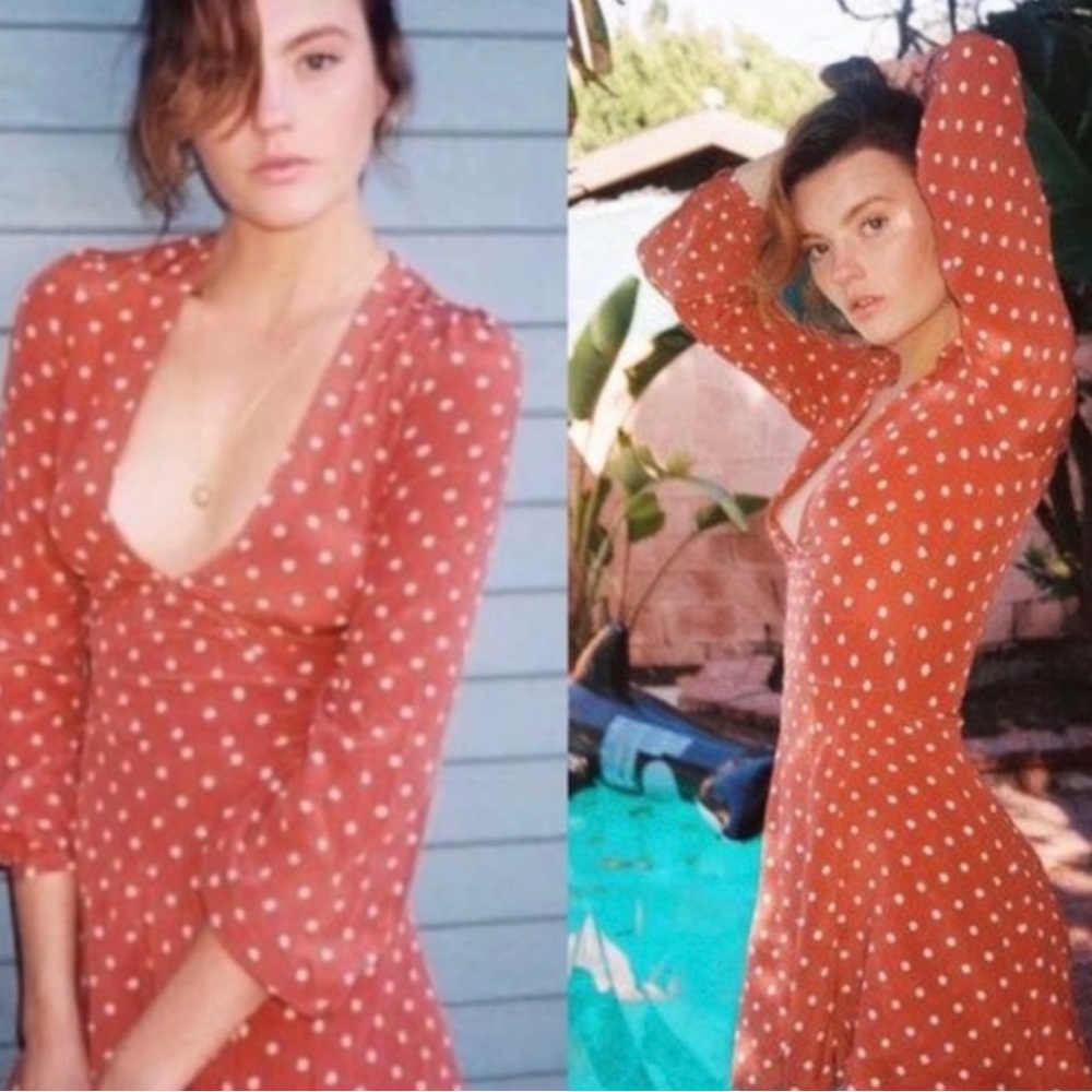 Realisation Size Medium Kate Red and White Polka Dot Dress